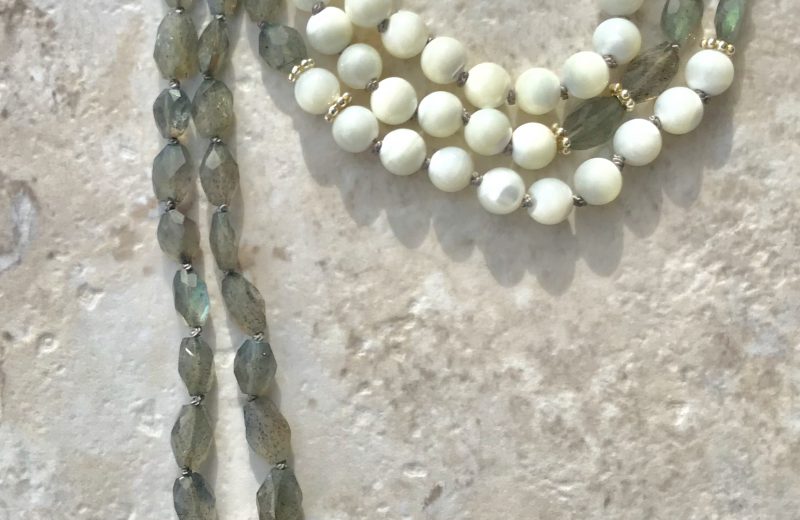 Labradorite & Mother of Pearl Mala
