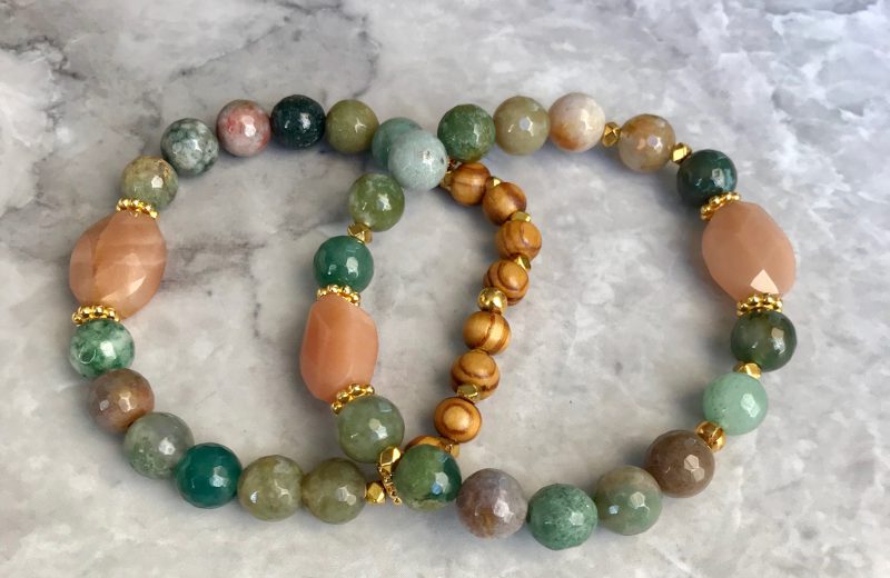 Sunstone & Fancy Jasper Bracelet Set