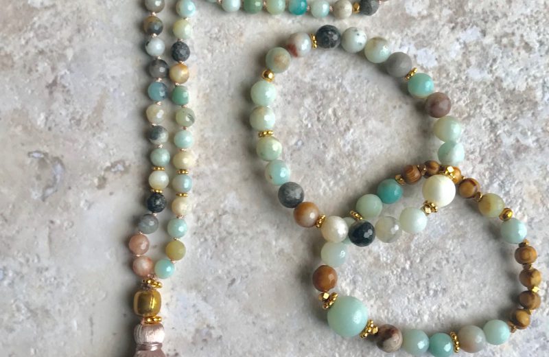 Amazonite Mala & Bracelet Set