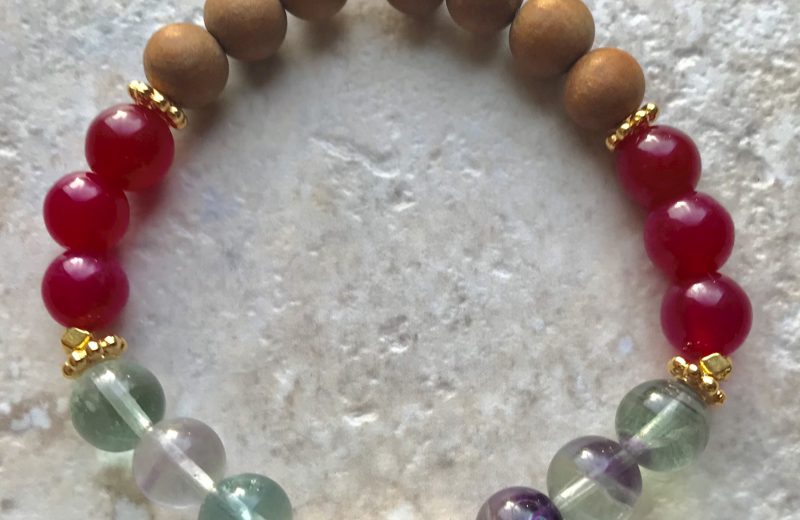 Fluorite & Pink Jade Bracelet